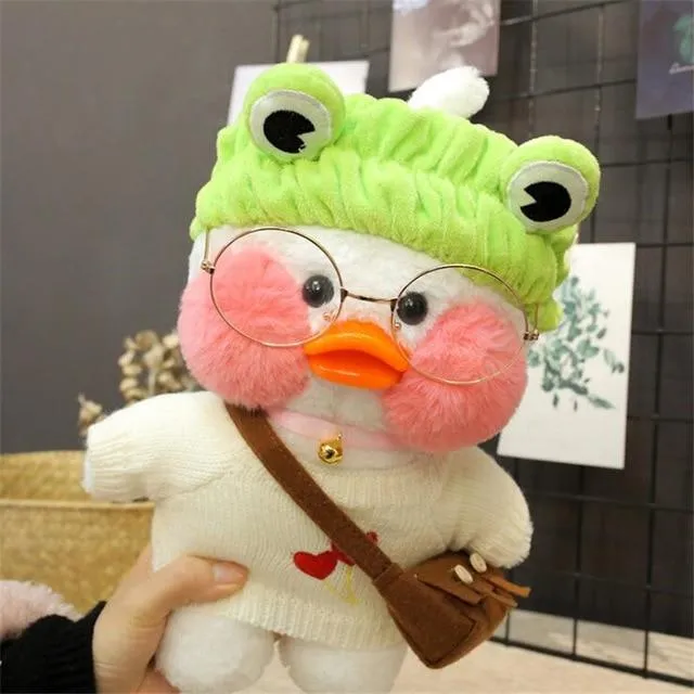 Kawaii Cartoon LaLafanfan 30cm Cafe Duck Plush Toy Stuffed Soft Kawaii Duck Doll Animal Pillow Birthday Gift for Kids Children