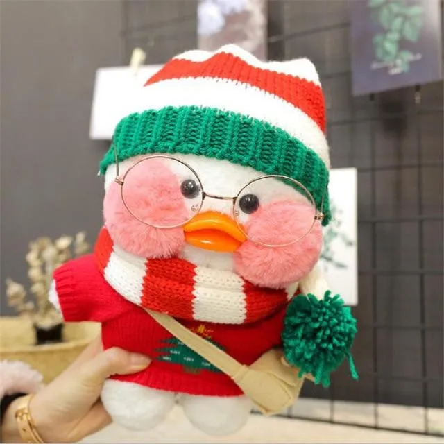 Kawaii Cartoon LaLafanfan 30cm Cafe Duck Plush Toy Stuffed Soft Kawaii Duck Doll Animal Pillow Birthday Gift for Kids Children