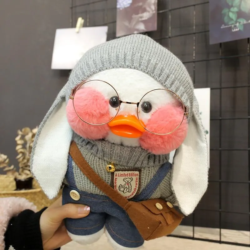 Kawaii Cartoon LaLafanfan 30cm Cafe Duck Plush Toy Stuffed Soft Kawaii Duck Doll Animal Pillow Birthday Gift for Kids Children