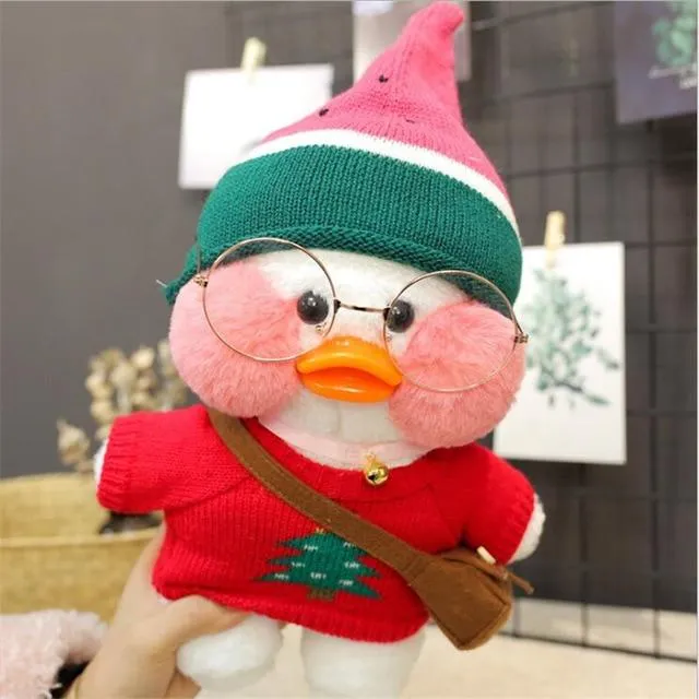 Kawaii Cartoon LaLafanfan 30cm Cafe Duck Plush Toy Stuffed Soft Kawaii Duck Doll Animal Pillow Birthday Gift for Kids Children