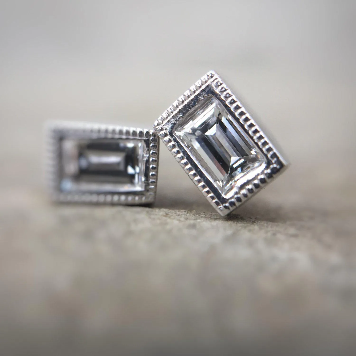 Kensington Baguette Diamond Stud Earrings