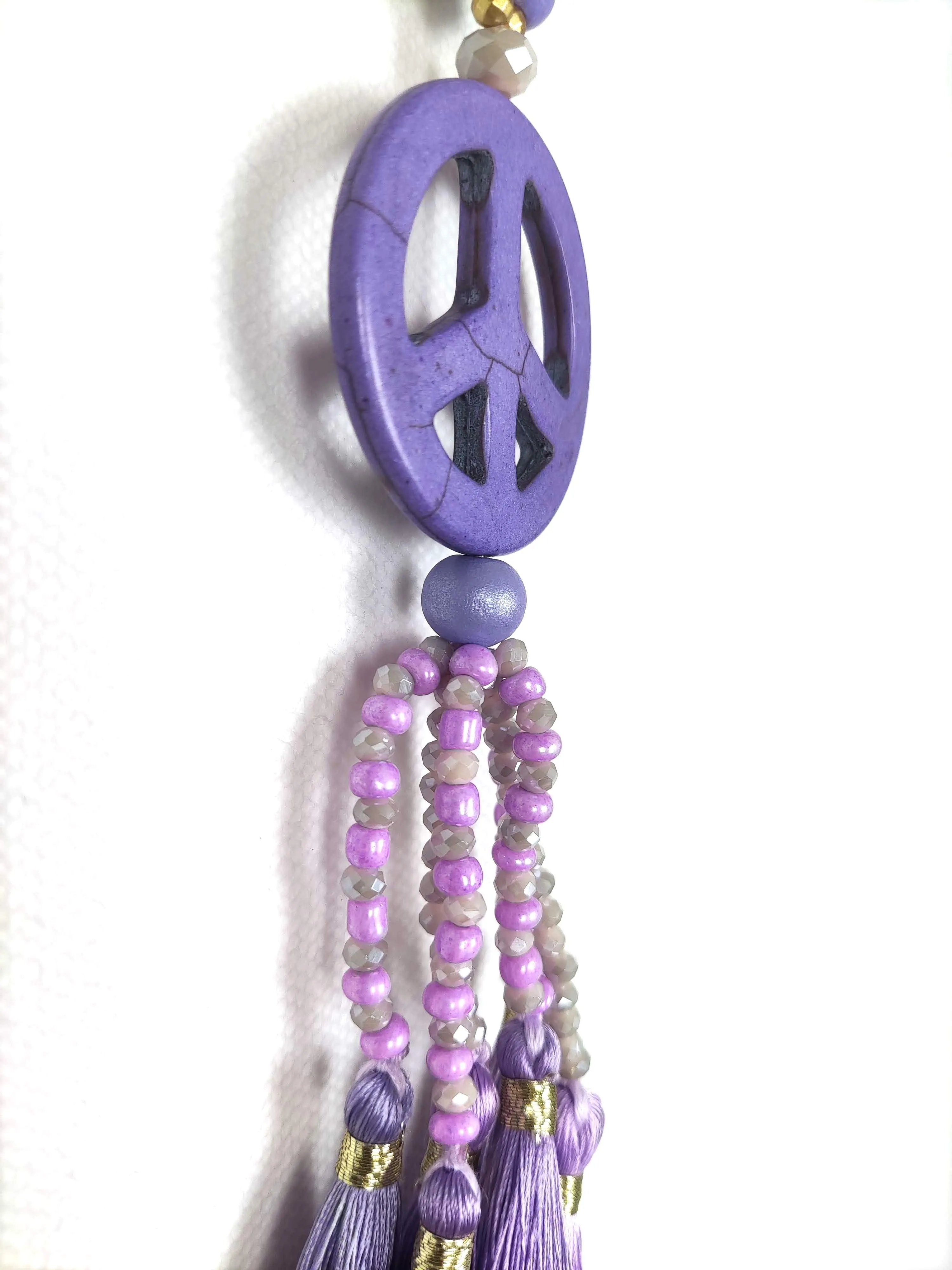 KETTE LILA PEACE & TASSLES