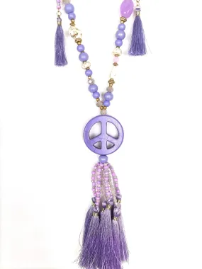 KETTE LILA PEACE & TASSLES