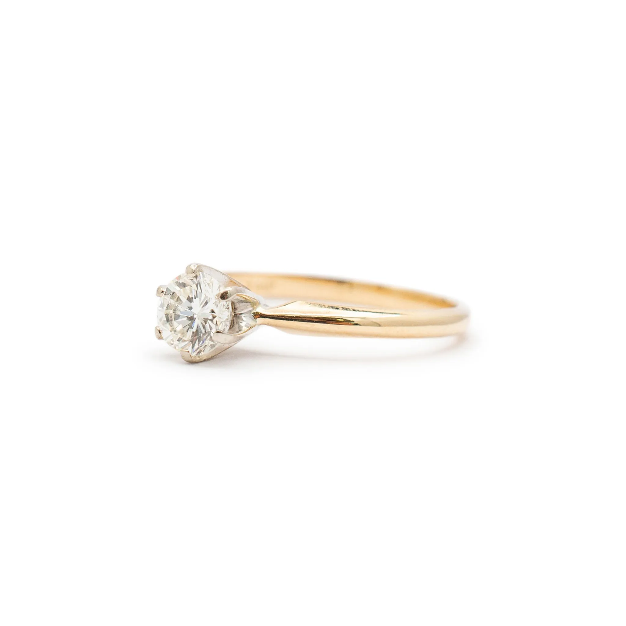 Ladies 14K Yellow Gold Solitaire Diamond Engagement Ring