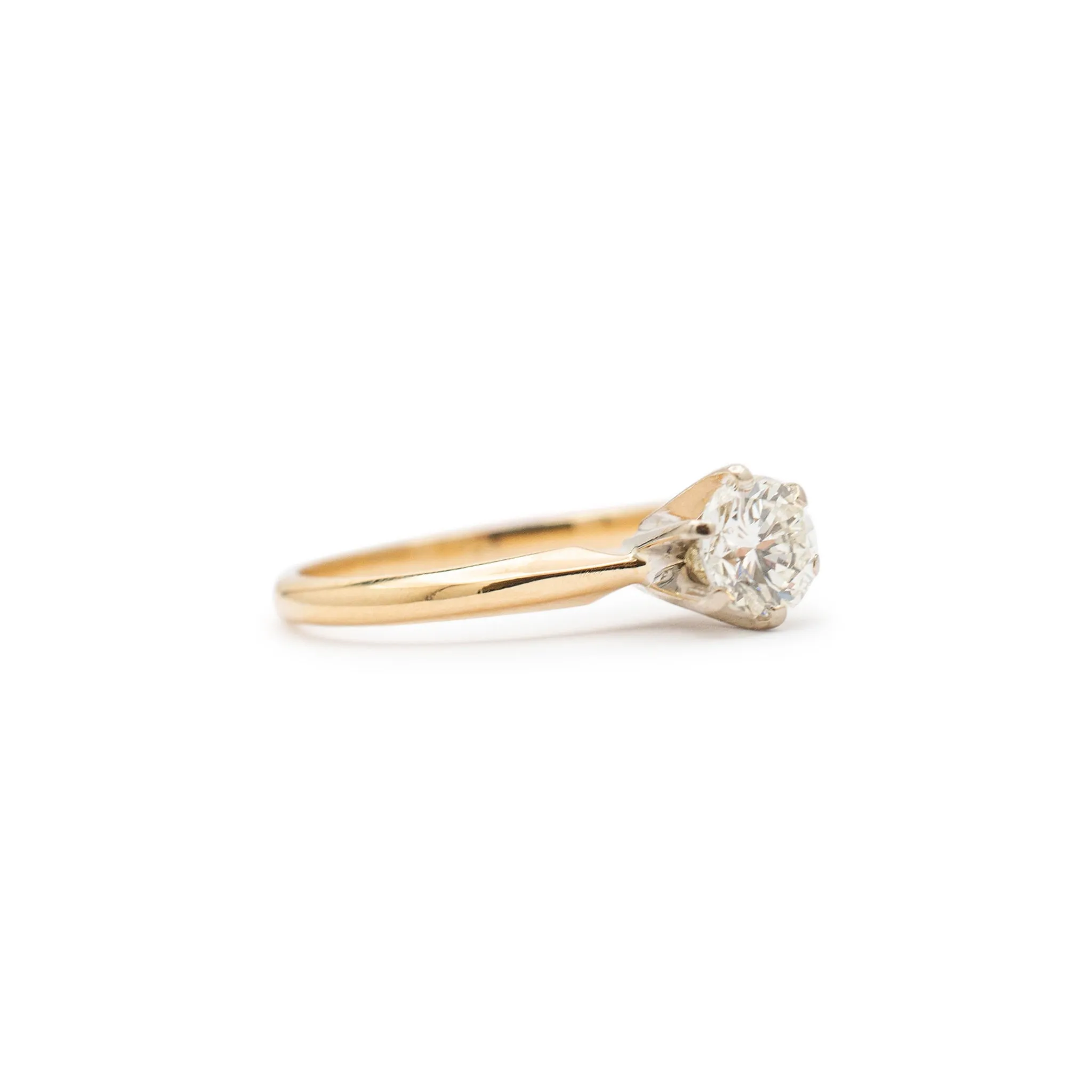 Ladies 14K Yellow Gold Solitaire Diamond Engagement Ring