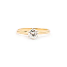 Ladies 14K Yellow Gold Solitaire Diamond Engagement Ring