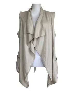 Lafayette 148 Stone Linen Wrap Vest, 12