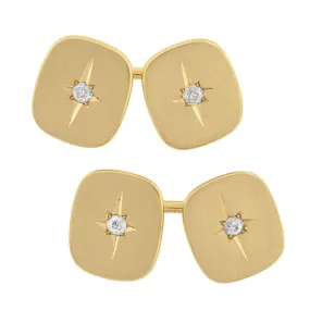 LARTER Late Victorian 14kt Diamond Starburst Cufflinks