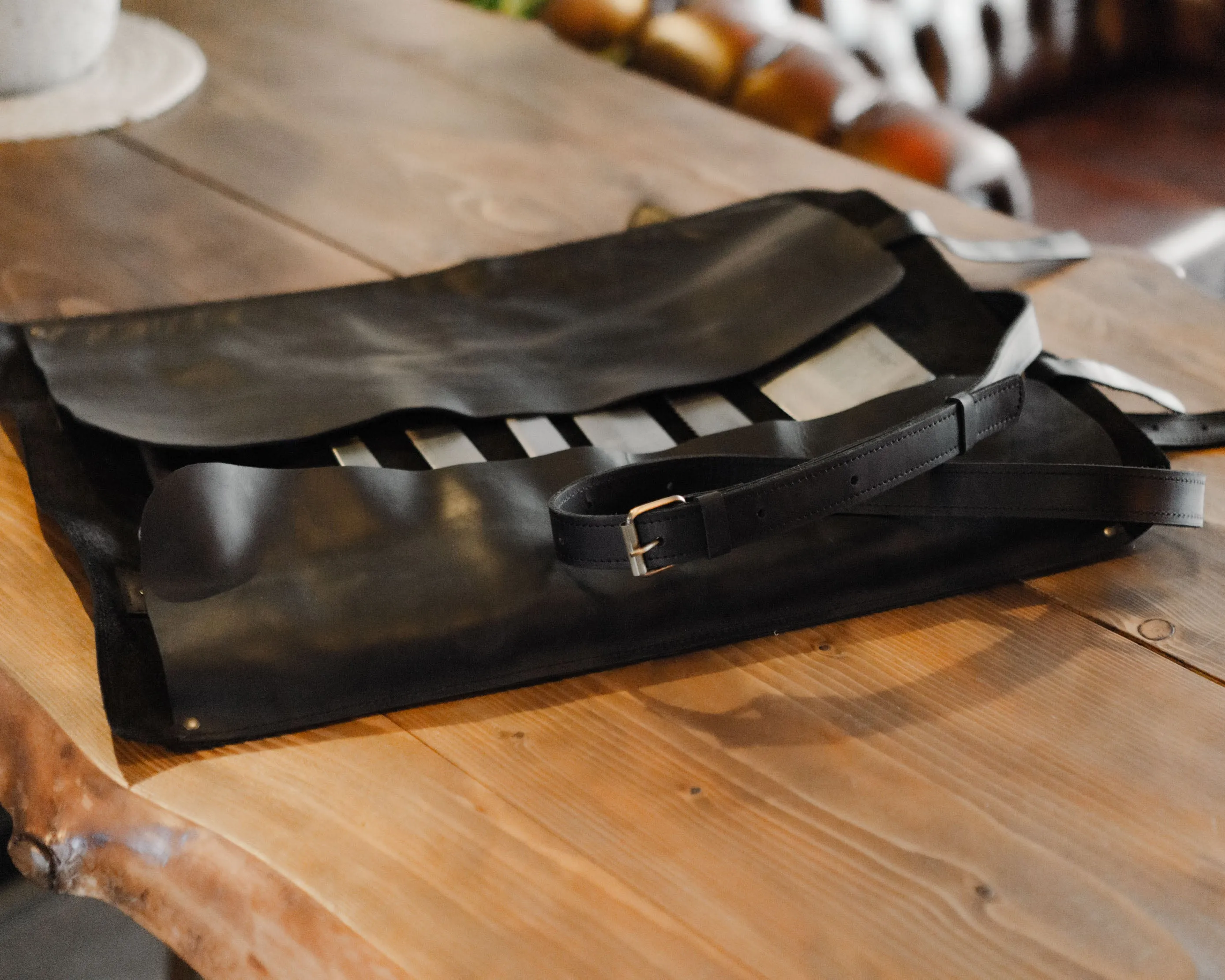 Leather Knife Roll | Knives Bag | Handcrafted | Gift for Chef