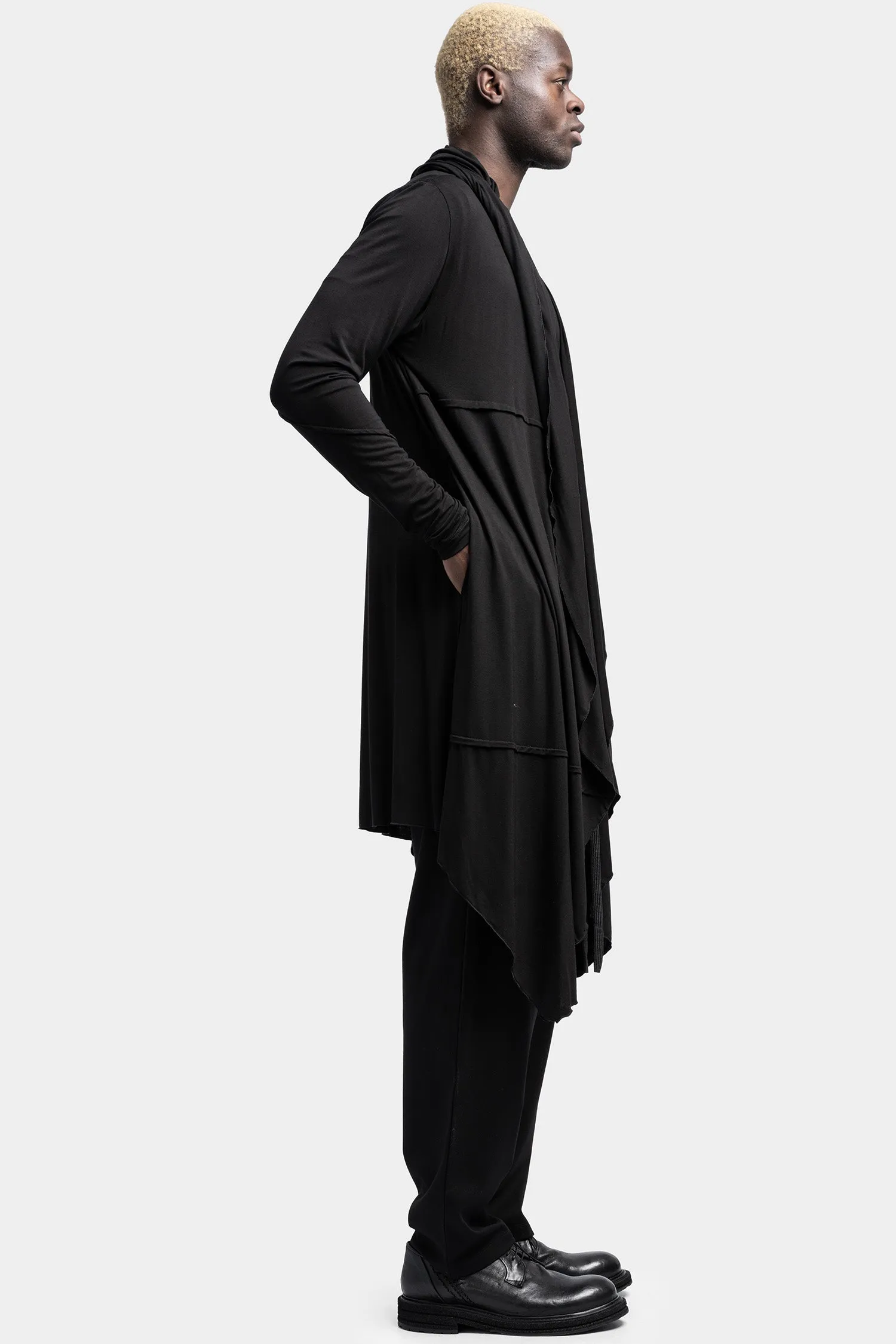 Long bamboo hood cardigan