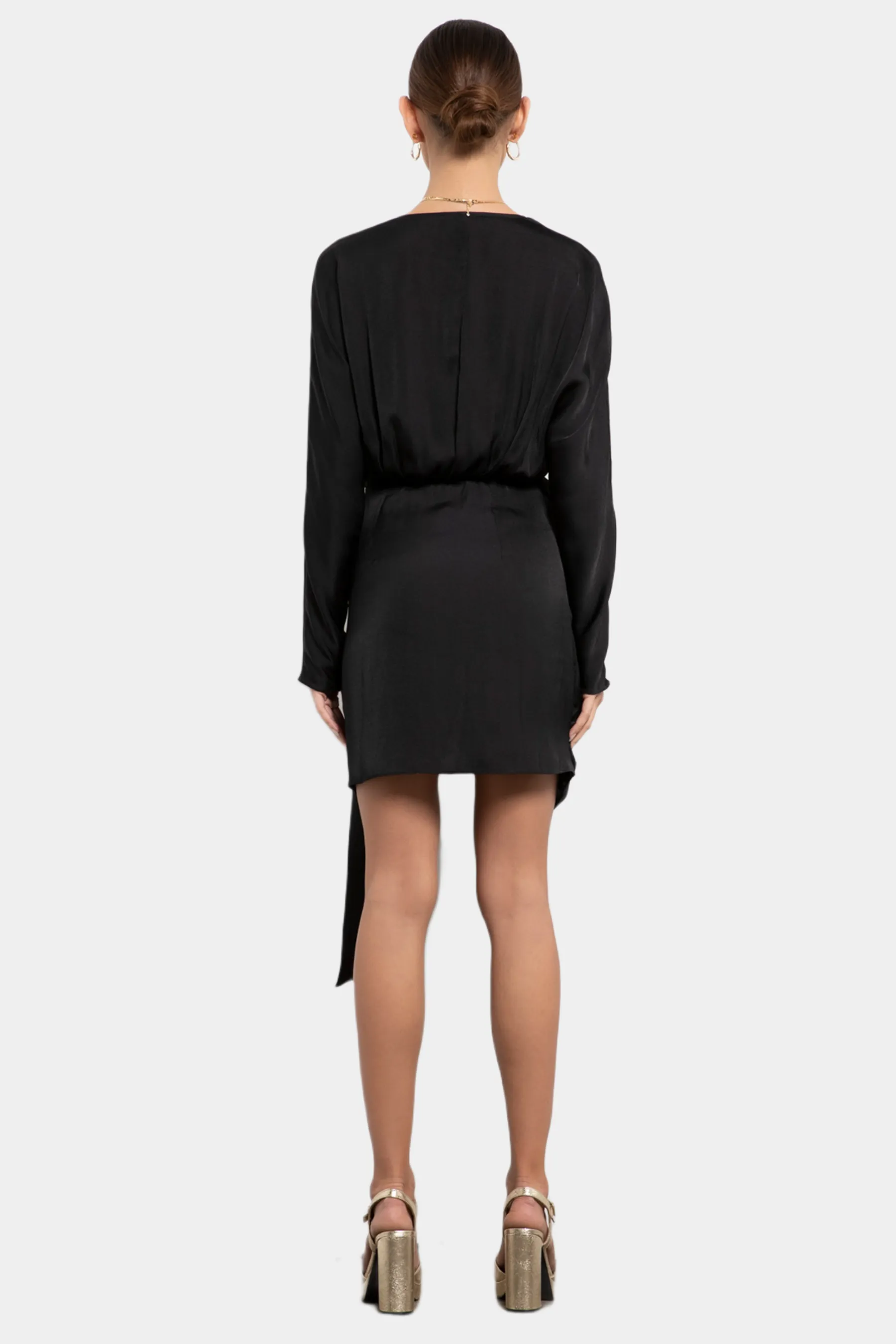 Long Sleeve Surplice Neck Mini Dress