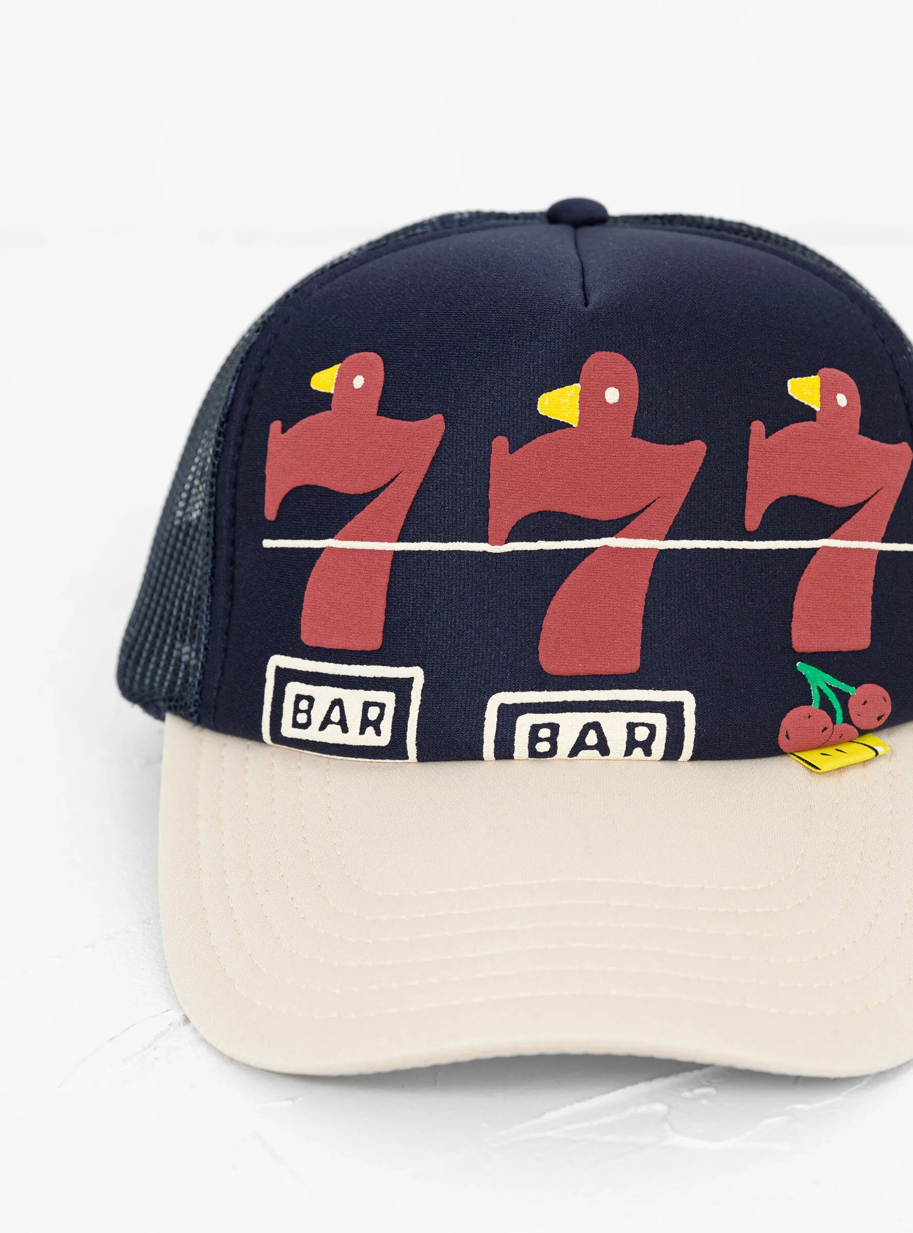 Lucky Battery Bird Truck Cap Navy & Ecru