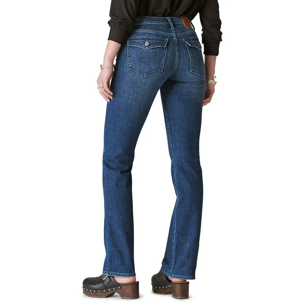 Lucky Brand Womens Mid-Rise Dark Wash Bootcut Jeans