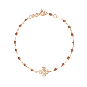 Lucky Clover Classic Gigi Fauve diamond Bracelet, Rose Gold, 6.7"