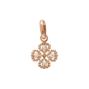 lucky Clover diamond pendant, Rose Gold