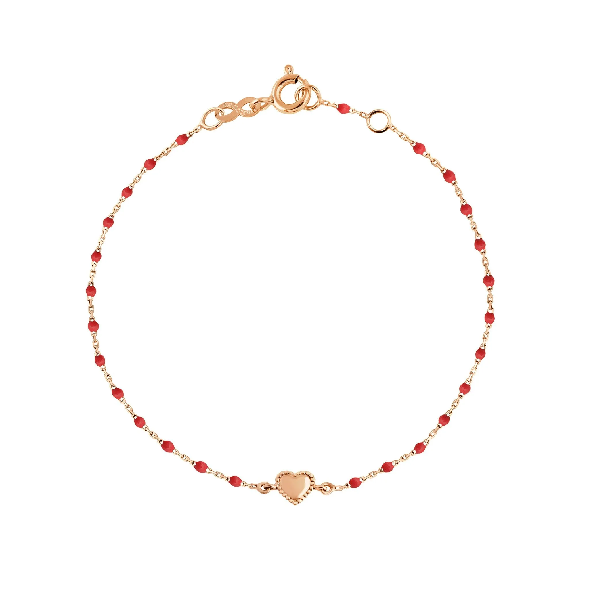 Lucky Heart Mini Gigi Poppy bracelet, Rose Gold, 6.7"