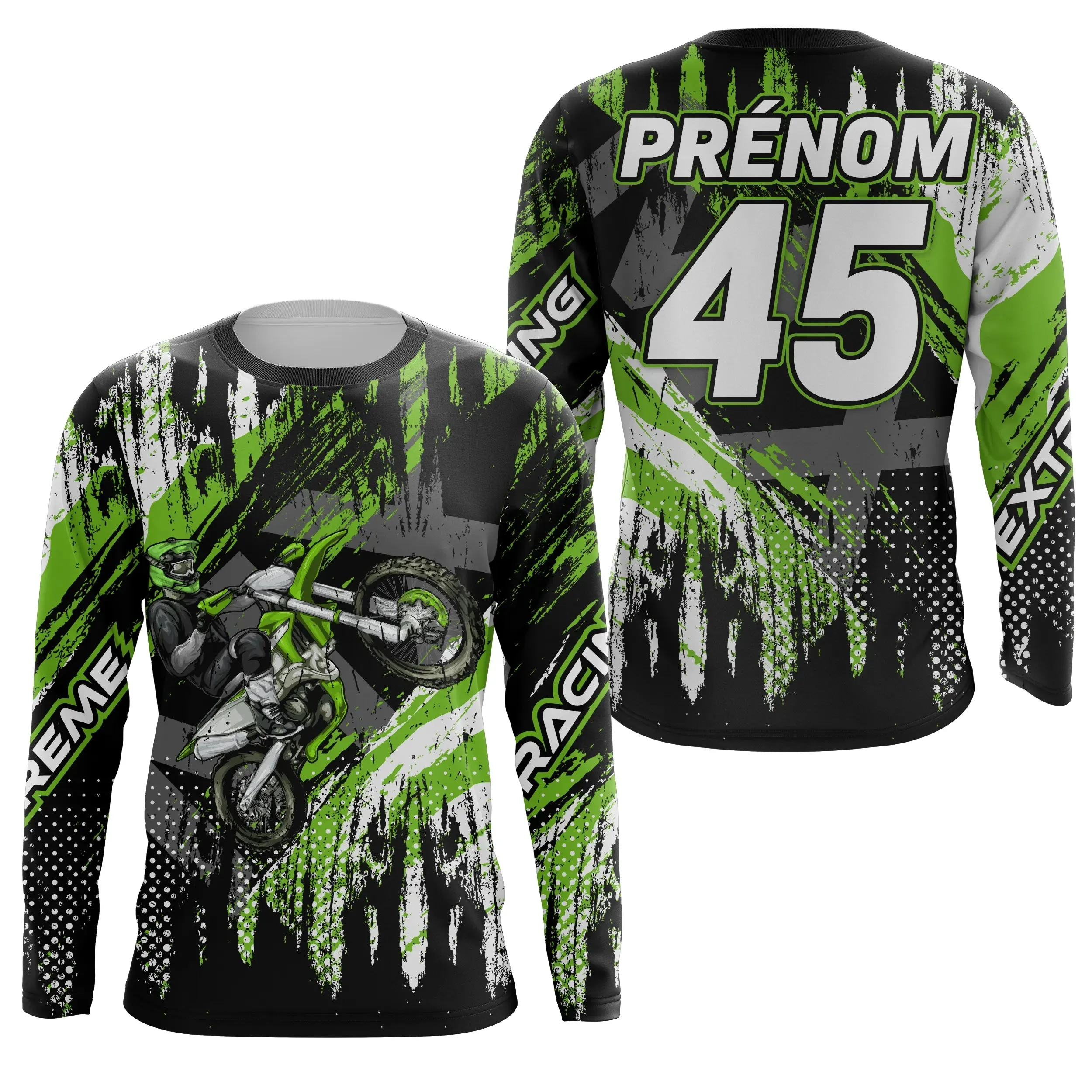 Maillot Cross Personnalisé Protection UV, Cadeau Original Pilote MX, T-shirt Moto Extreme Racing - CT21122205