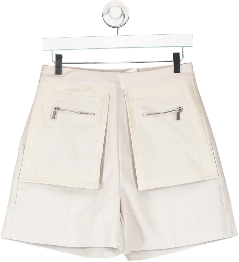 maniere de voir Beige Tailored Shorts With Pocket Detail UK 10