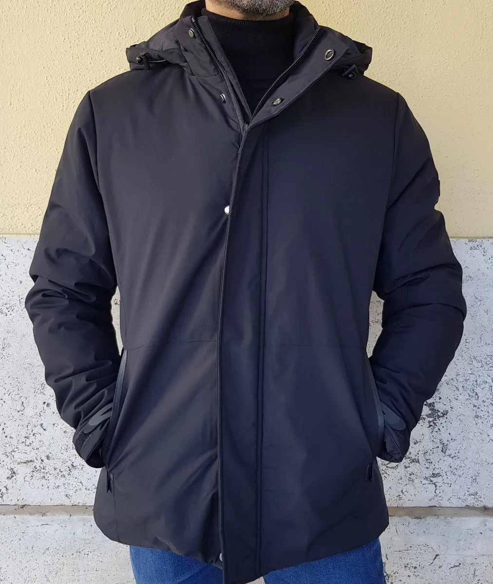 Markup abbigliamento uomo parka corto tecnico nero art.442