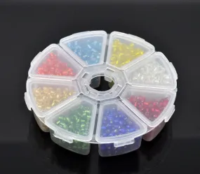 Mixed Foil Seed Beads for Jewelry Making 6/0 Storage Box, 100 grams per unit