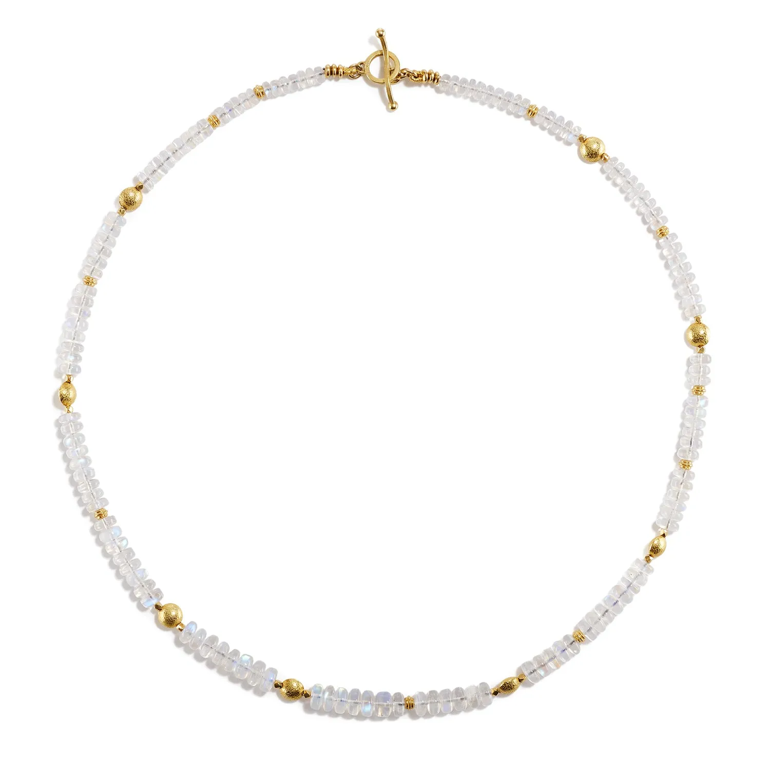 Moonstone and Rondelle Beaded Necklace