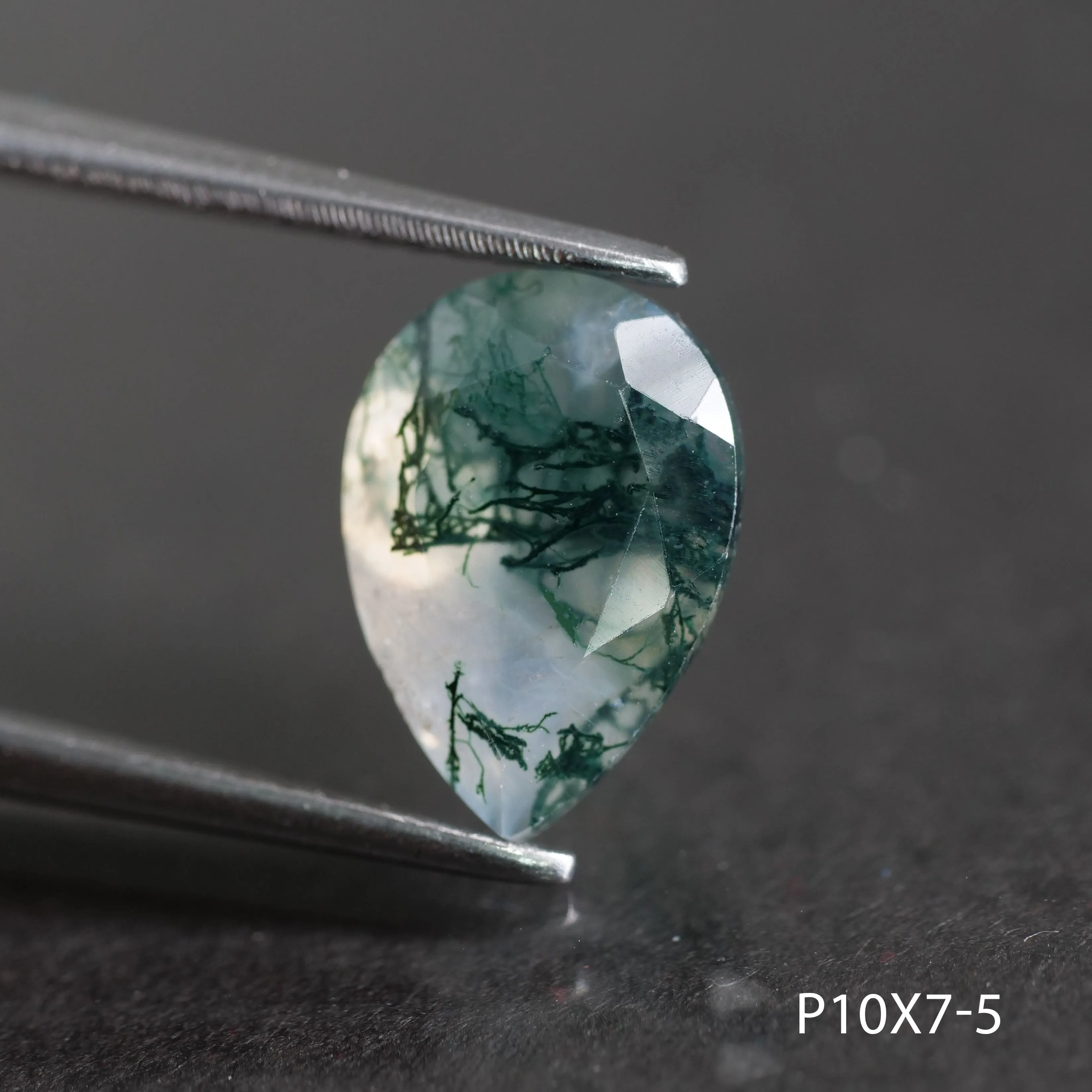 Moss agate | pear cut 10x7 mm - choose yours