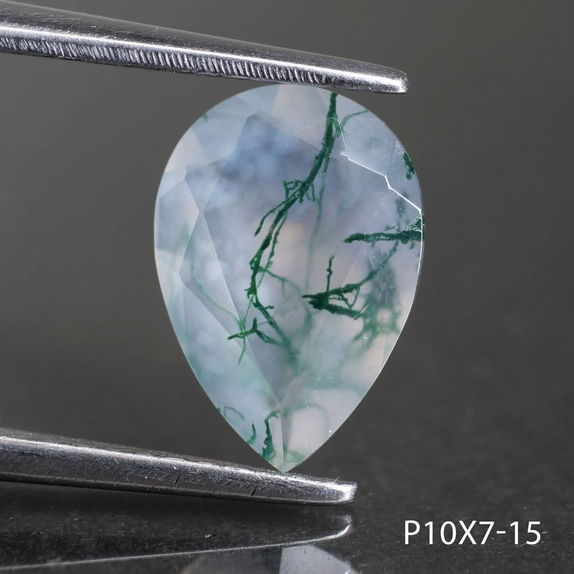 Moss agate | pear cut 10x7 mm - choose yours