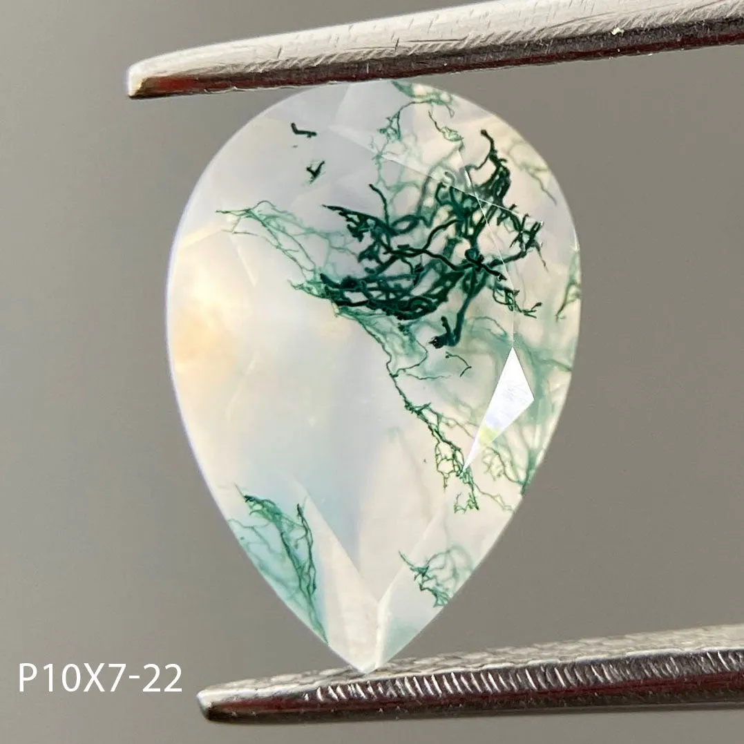 Moss agate | pear cut 10x7 mm - choose yours