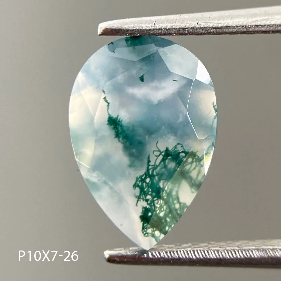 Moss agate | pear cut 10x7 mm - choose yours