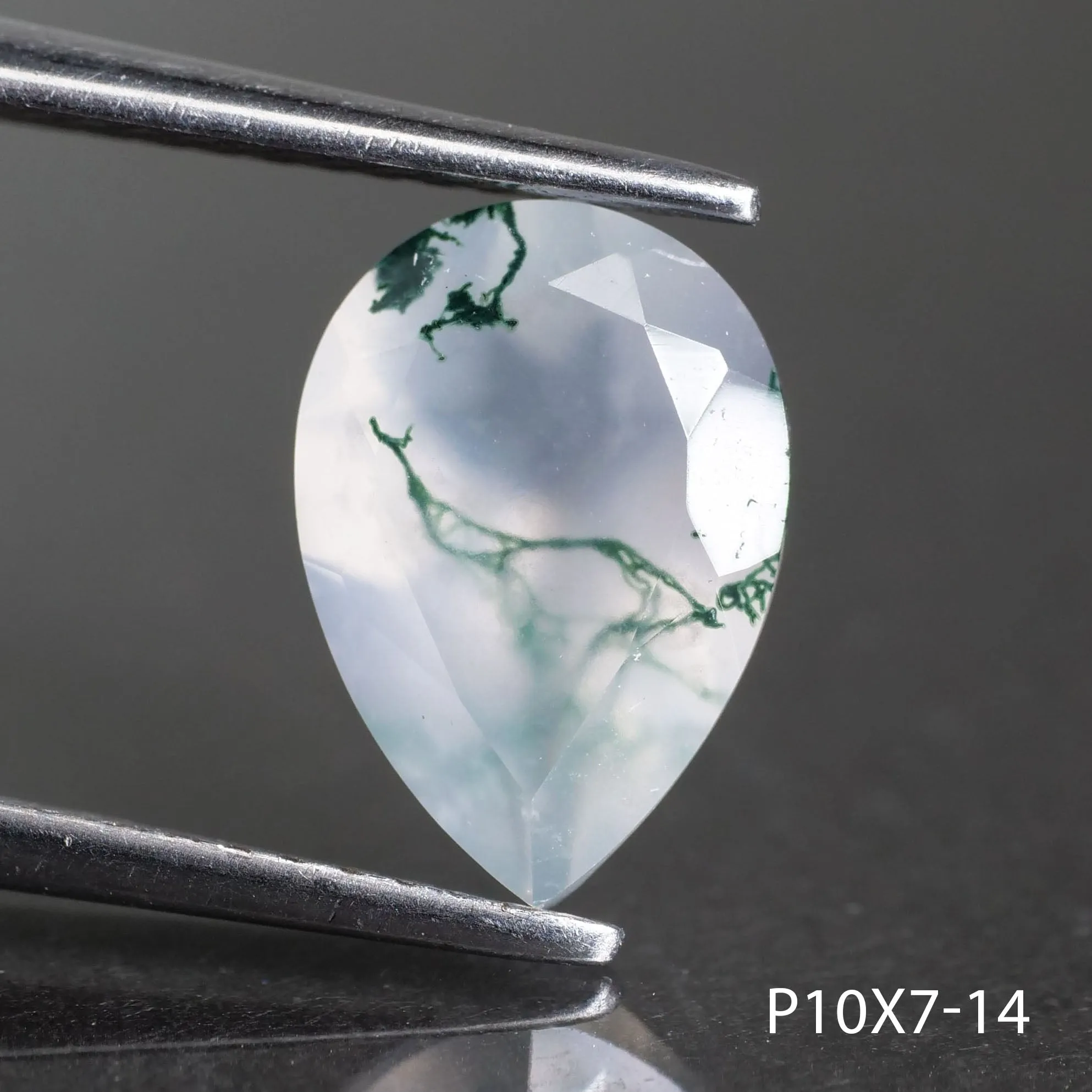 Moss agate | pear cut 10x7 mm - choose yours