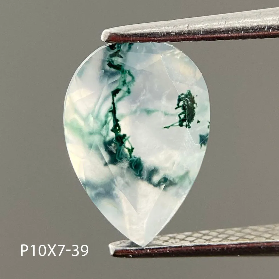 Moss agate | pear cut 10x7 mm - choose yours