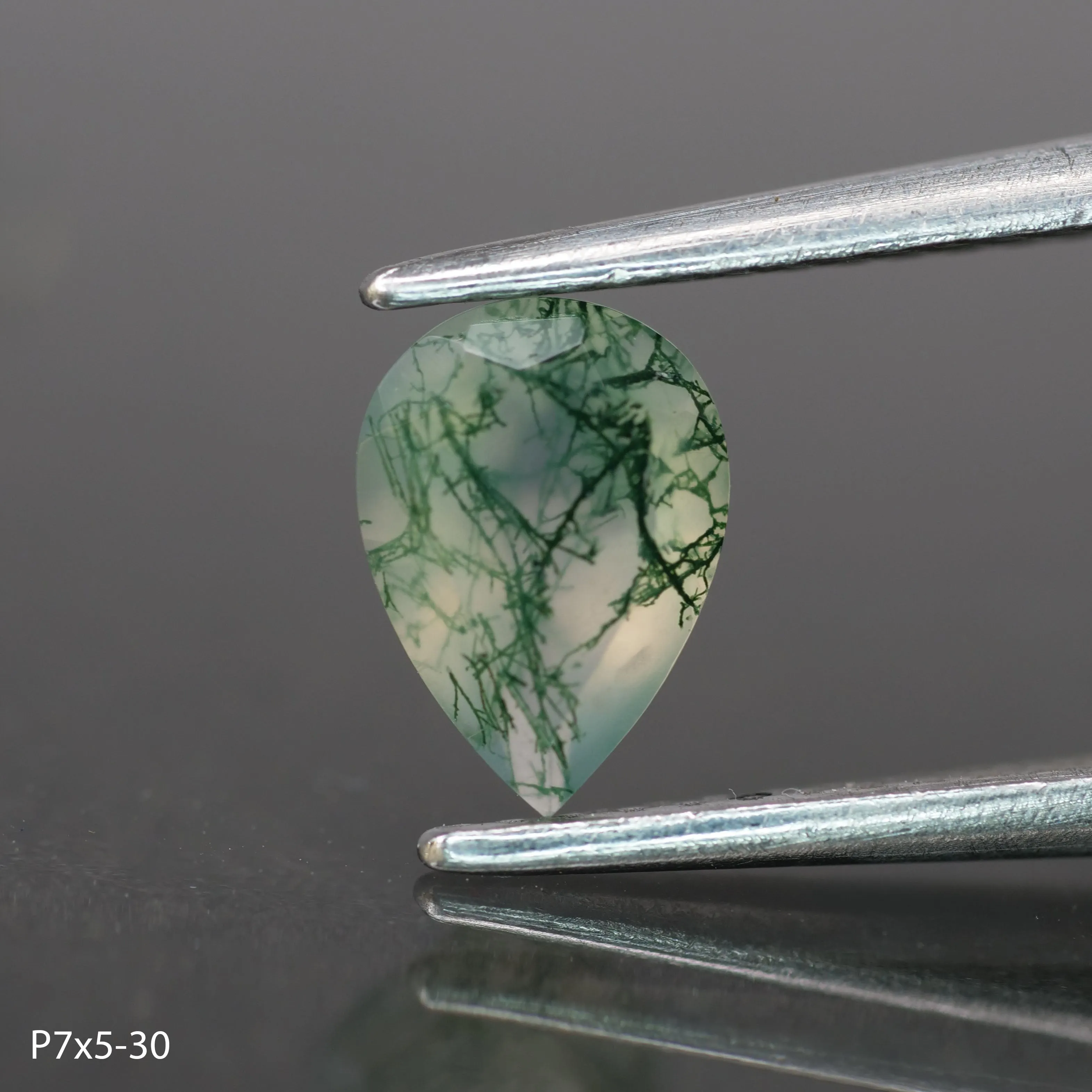 Moss agate | pear cut 10x7 mm - choose yours