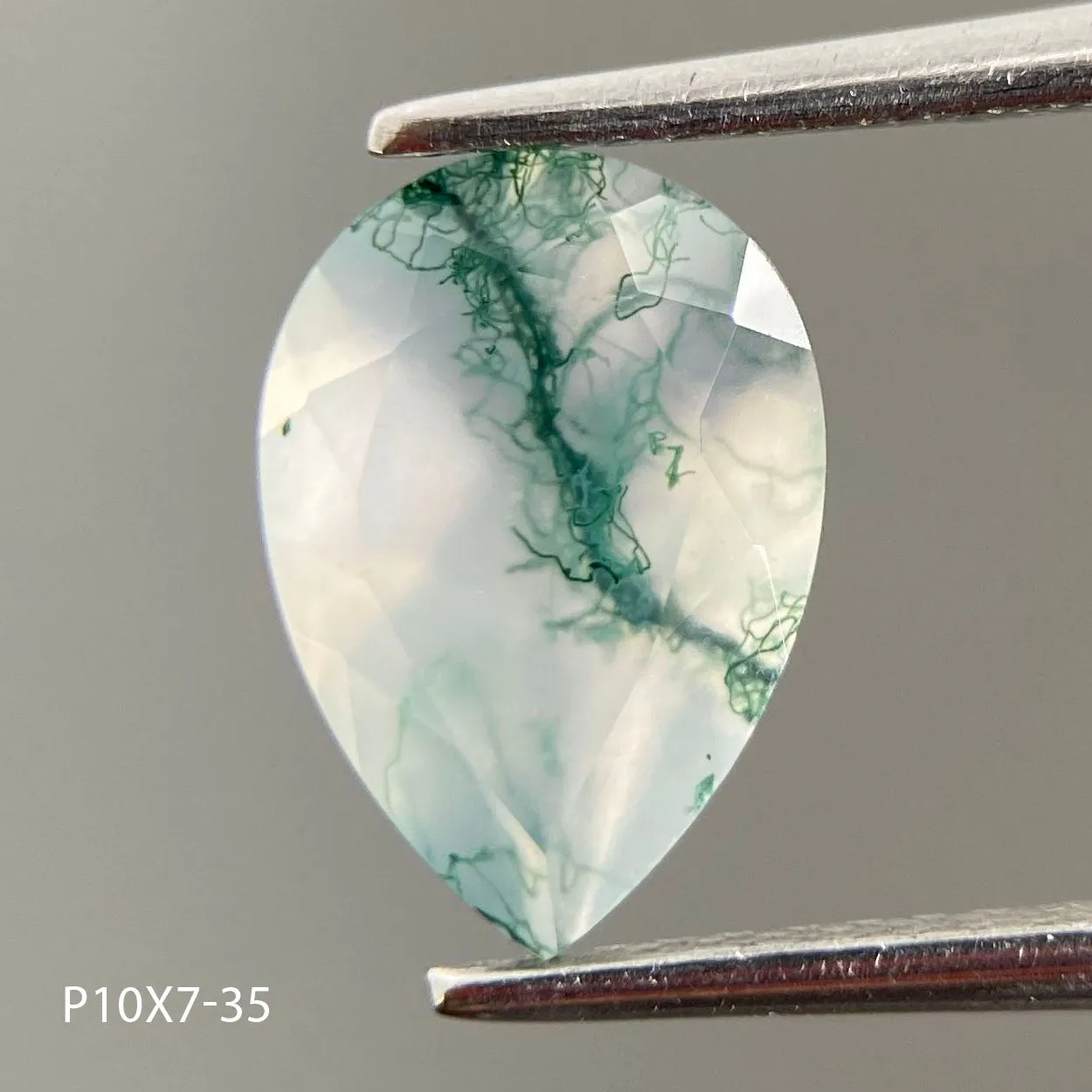 Moss agate | pear cut 10x7 mm - choose yours