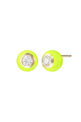 Neon Yellow Large Audrey Stud Earrings