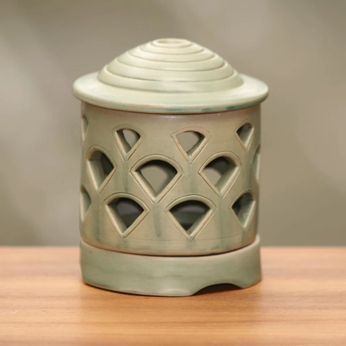 Novica Cupola Light Ceramic Tealight Candleholder