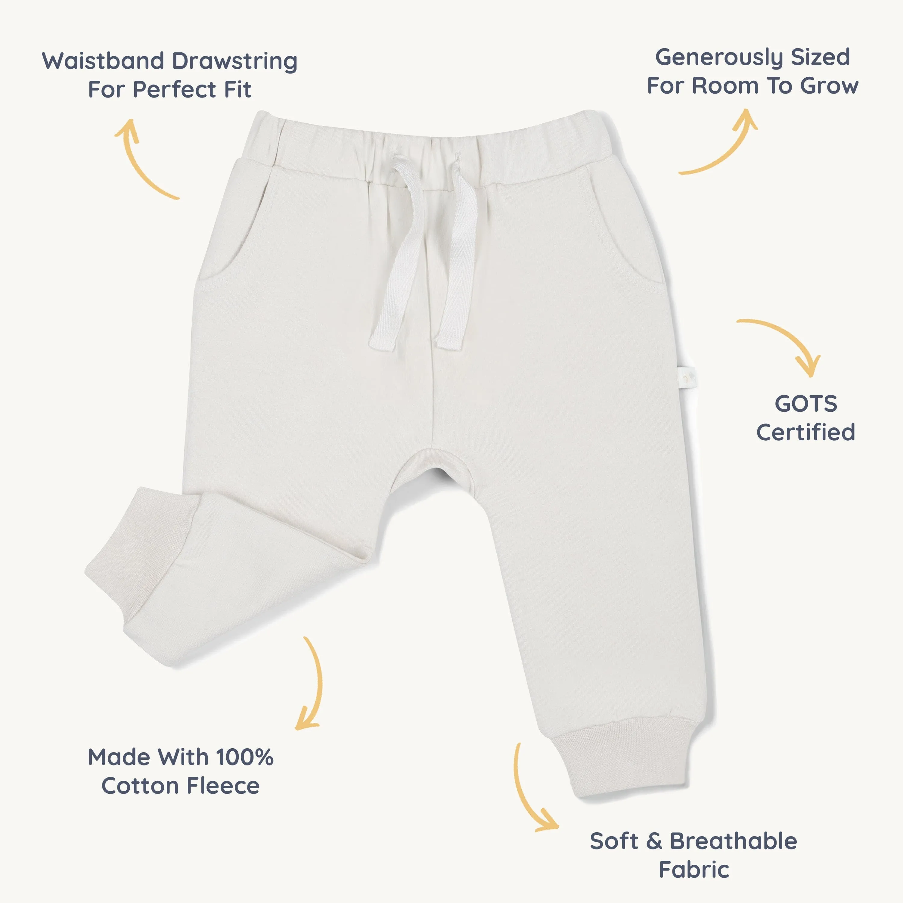 Organic Fleece Jogger Pants | Natural