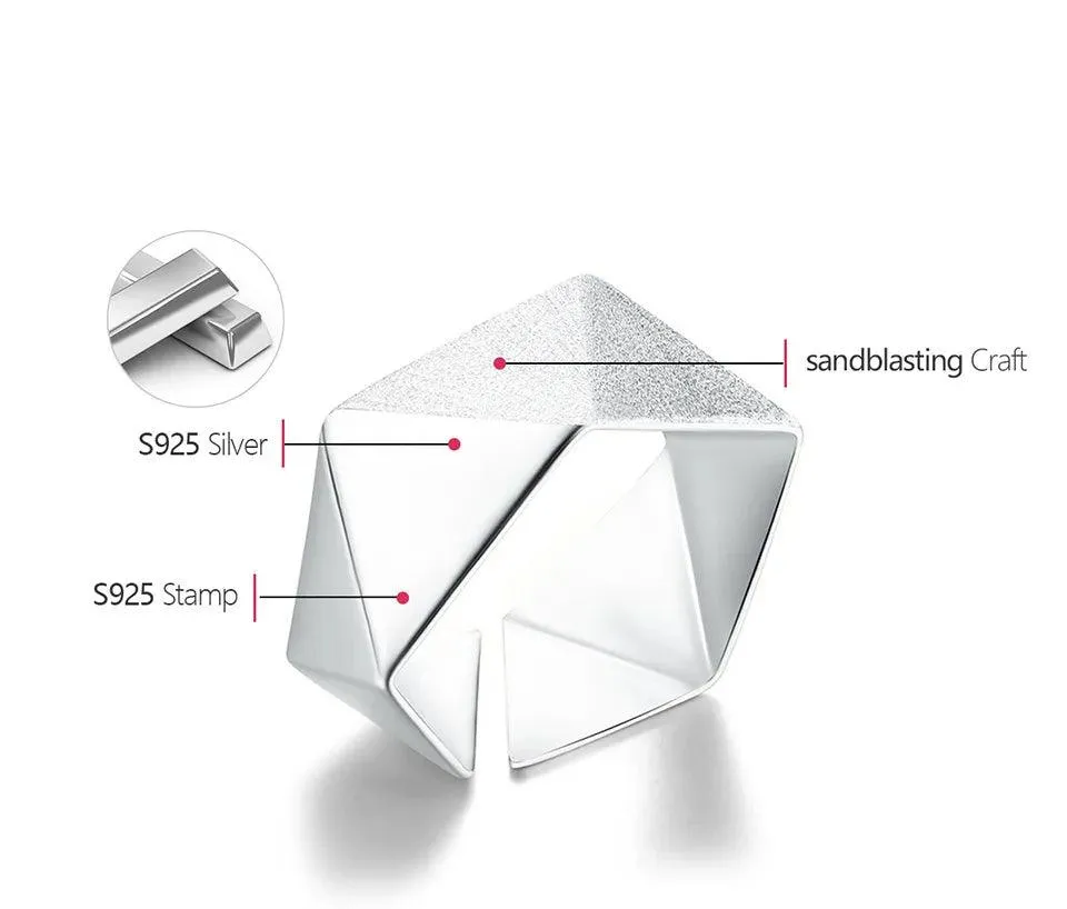 Origami LFJD0155 Finger Ring Charm Jewelry - 925 Sterling Silver