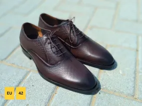 Oxford Shoes Genuine Leather Plain toe Brown