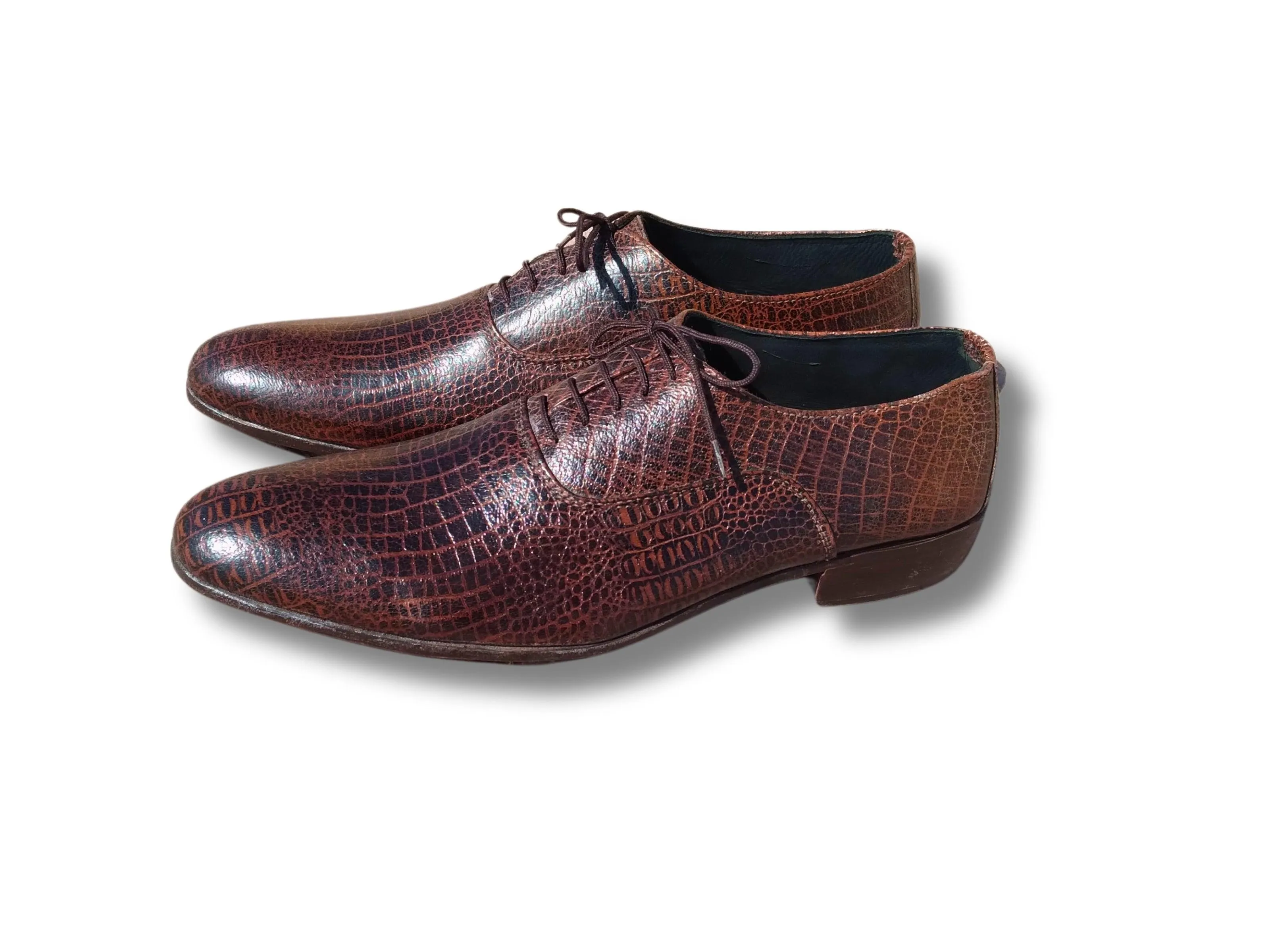 Oxford Shoes Genuine Leather Plane Toe Brown