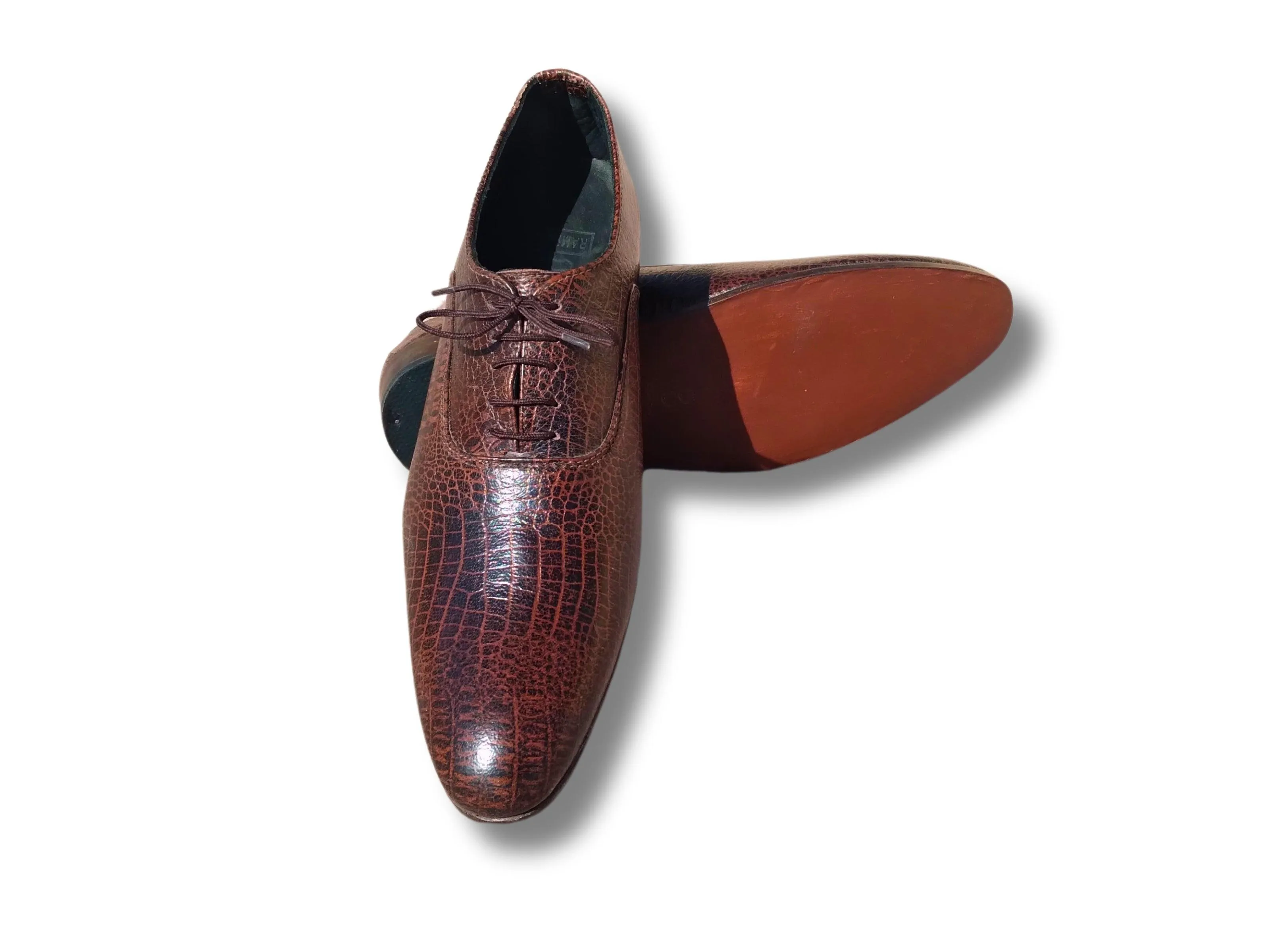 Oxford Shoes Genuine Leather Plane Toe Brown