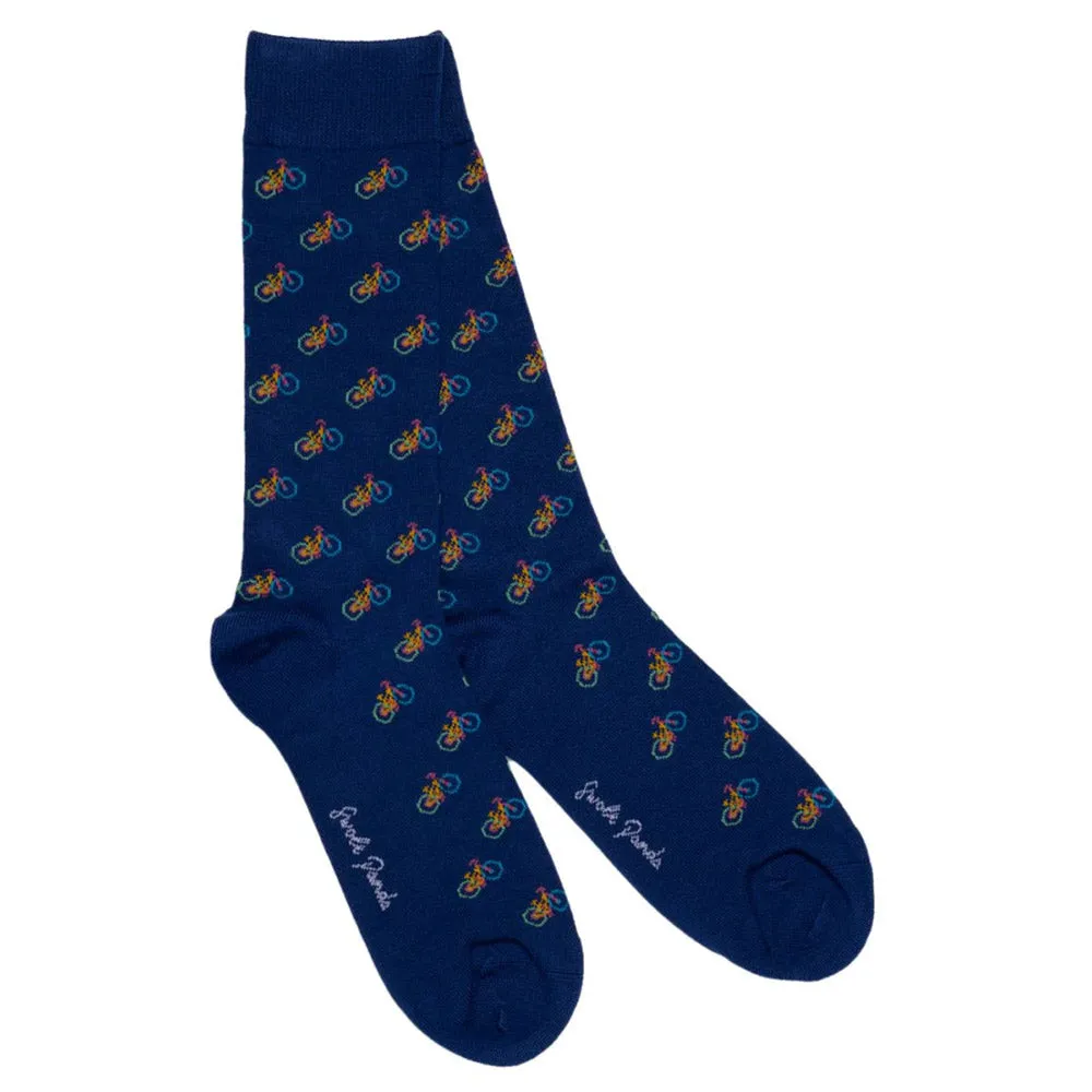 Panda Bamboo Socks - Blue Bicycle