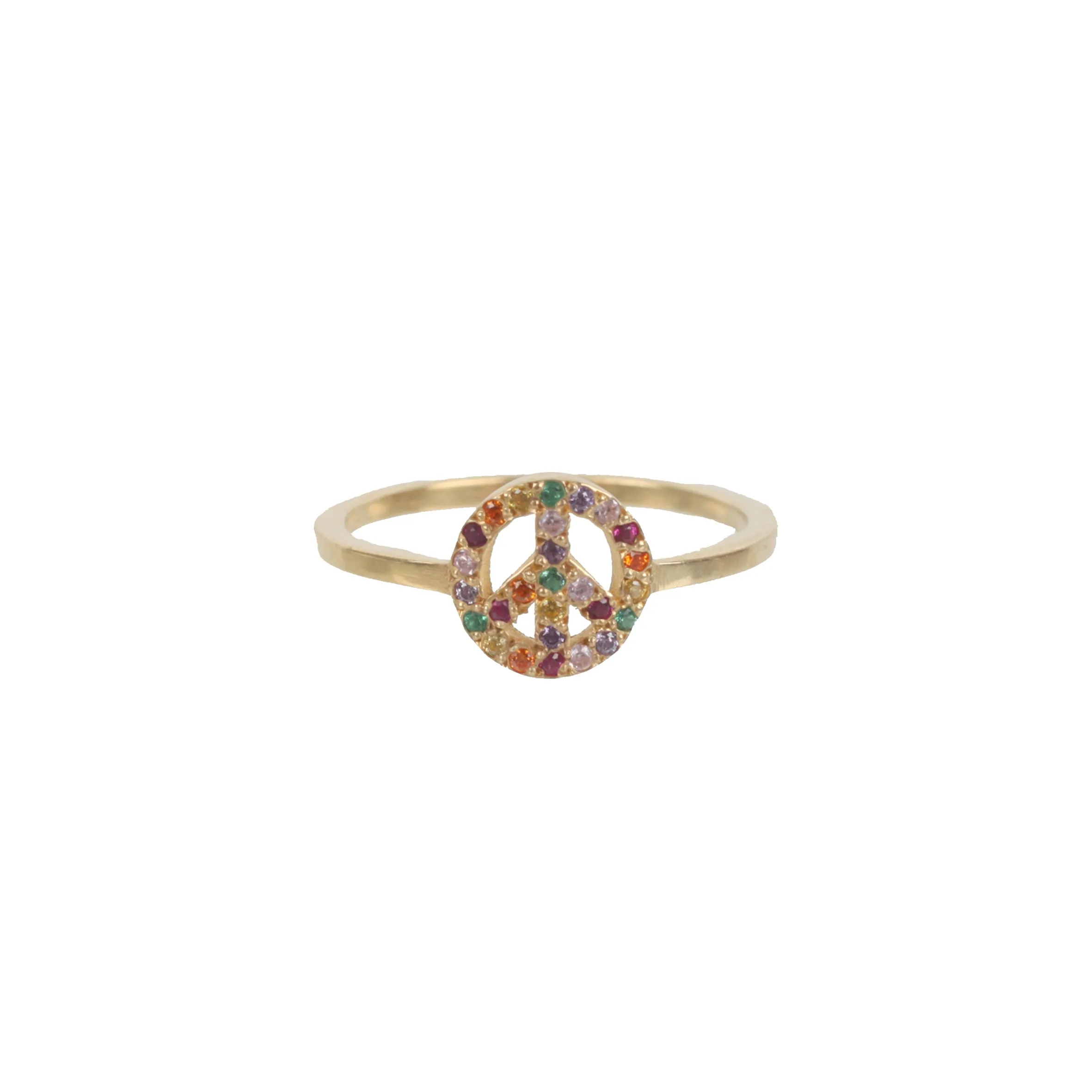 Peace Ring Rainbow, Gold/Multi