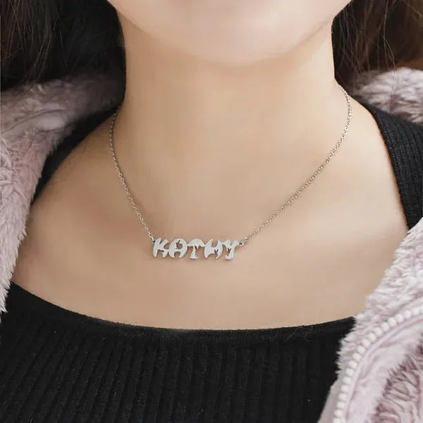 Personalized Easter Lovely Bunny Name Necklace for Women