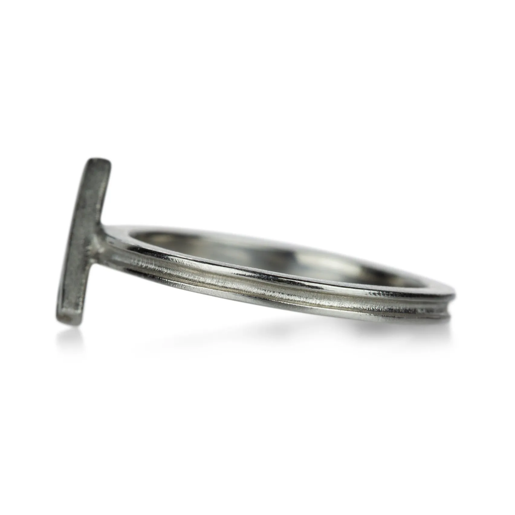 Platinum Diamond Diagonal Bar Ring