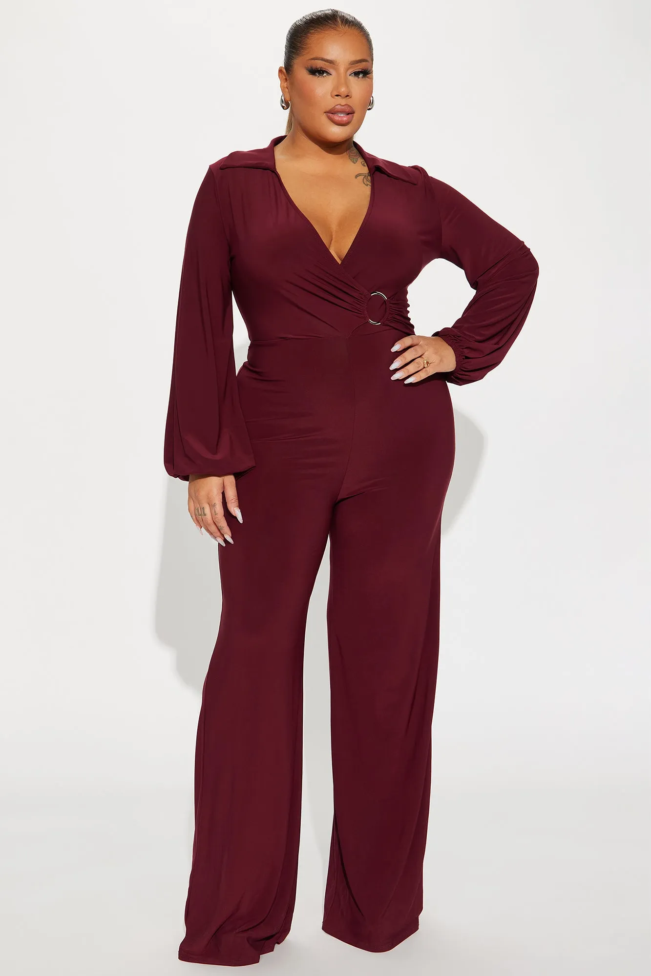 Promise You Jumpsuit - Burgundy