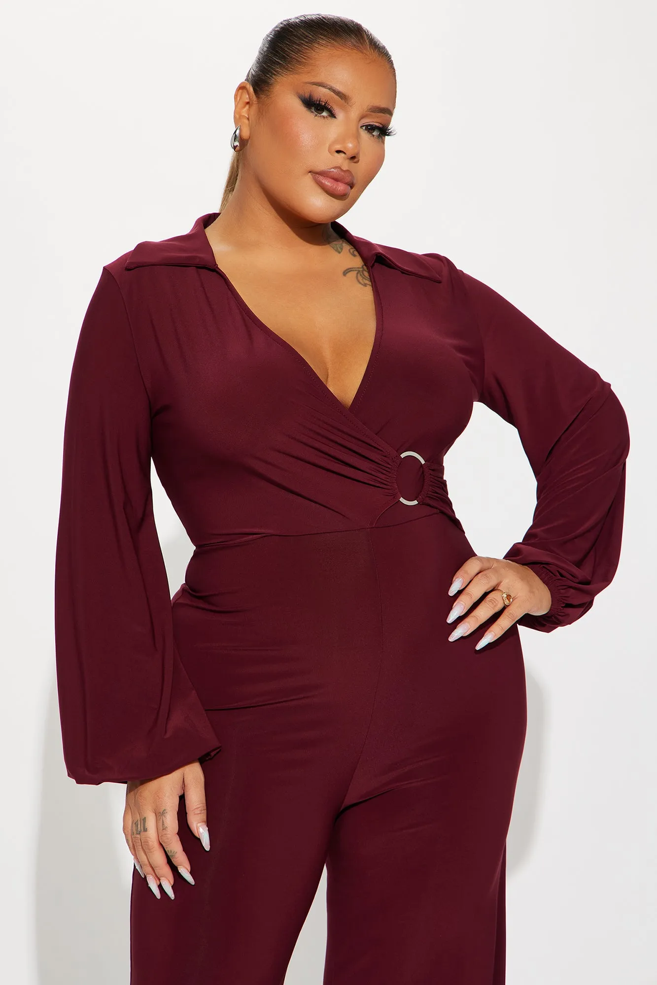 Promise You Jumpsuit - Burgundy