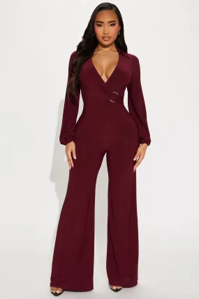 Promise You Jumpsuit - Burgundy