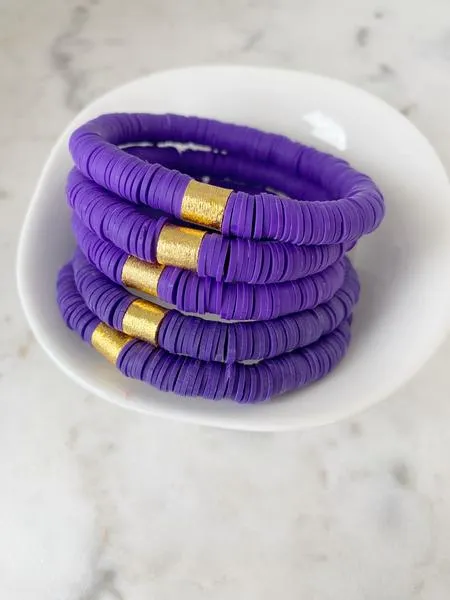 Purple {COLOR POP} Heishi Beads Bracelet