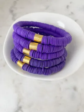 Purple {COLOR POP} Heishi Beads Bracelet