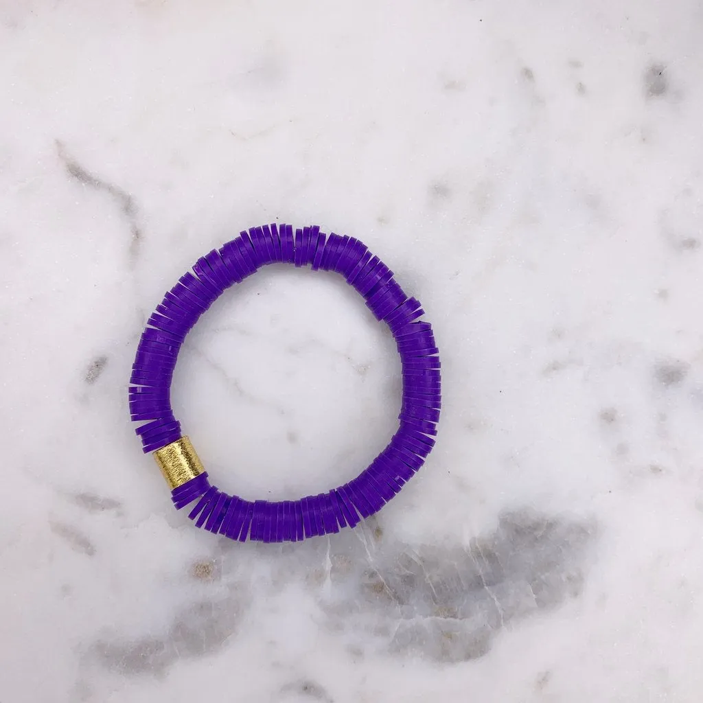 Purple {COLOR POP} Heishi Beads Bracelet